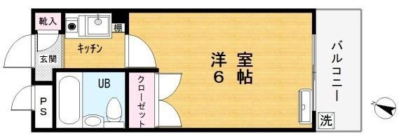 ニイノパレス川崎(1K/5階)の間取り写真