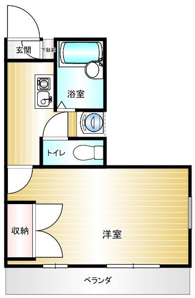 アビタシオンTOMAE(1K/2階)の間取り写真