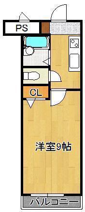 ギャラン南小倉(1K/12階)の間取り写真