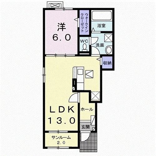 グランジーノ(1LDK/1階)の間取り写真