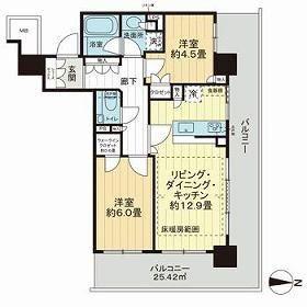 ザ・パークハウス久屋大通ローレルタワー(2LDK/7階)の間取り写真