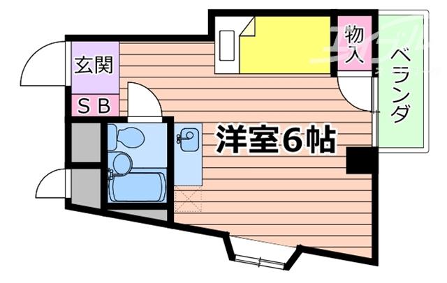 川端マンション(ワンルーム/3階)の間取り写真