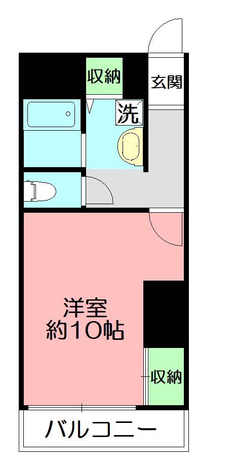 コーポ落合(ワンルーム/2階)の間取り写真