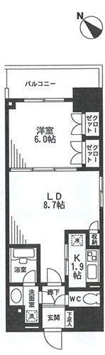 エピック東日本橋レジデンス(1LDK/5階)の間取り写真