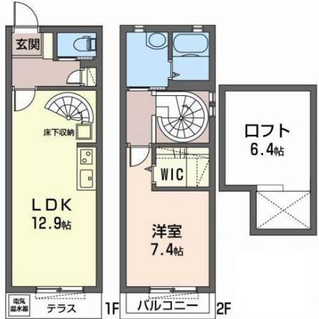 リシェス甲子園(1LDK/1階)の間取り写真