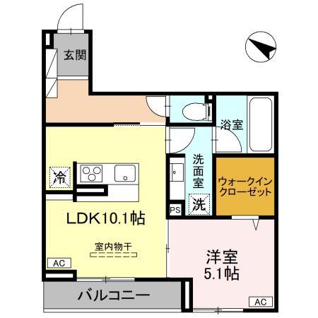 ジョウエイ深町(1LDK/2階)の間取り写真