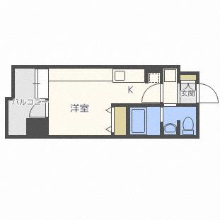 ラヴィータ410(1K/9階)の間取り写真