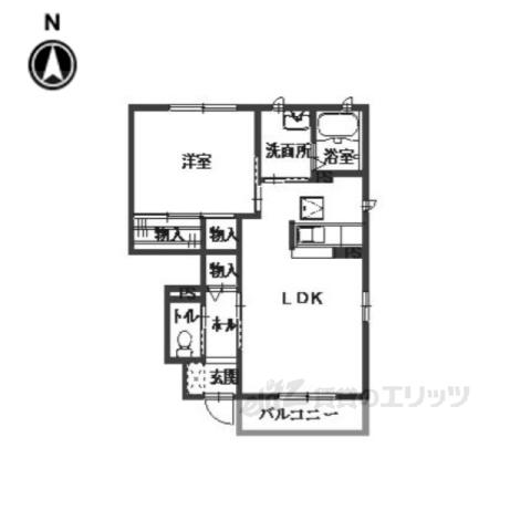 フェリーチェB(1LDK/1階)の間取り写真