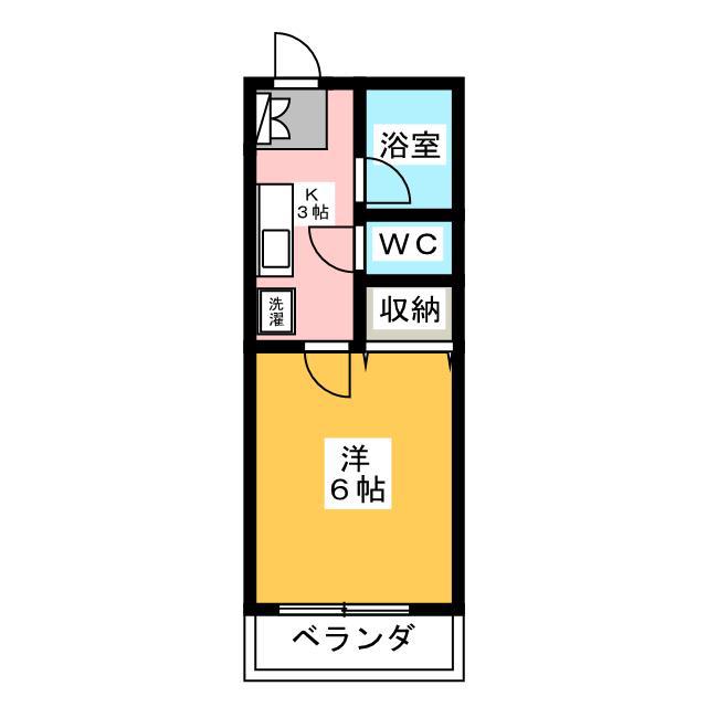 エレガンス多摩川(1K/1階)の間取り写真