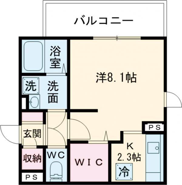 ヴィアンジュ黒崎(ワンルーム/2階)の間取り写真