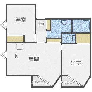 シティパル北円山(2LDK/4階)の間取り写真