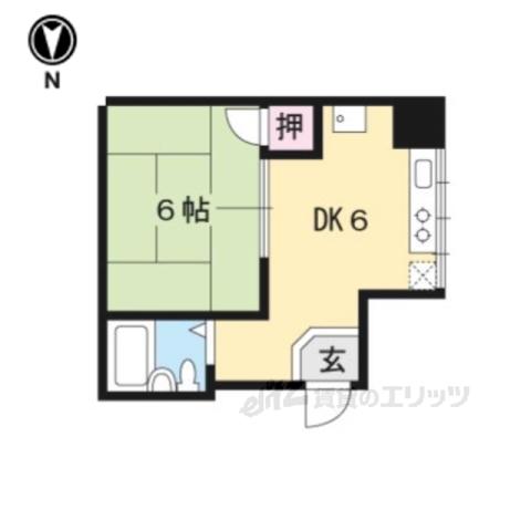 グランパレ大宮(1DK/4階)の間取り写真