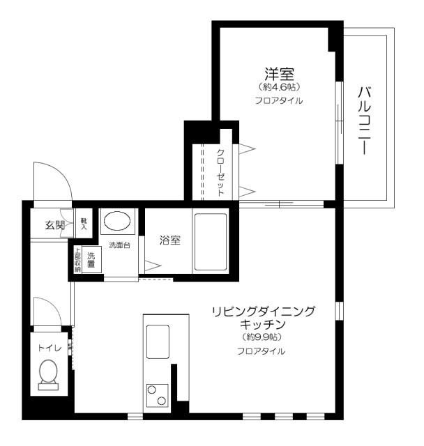ロックフォレスト(1LDK/2階)の間取り写真