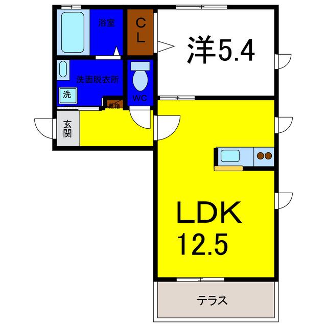 シャーメゾンラフィーネI(1LDK/1階)の間取り写真