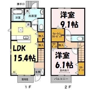 D-ROOM神丘町(2LDK/1階)の間取り写真