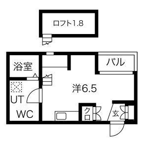 LE COCON東中島町(ワンルーム/2階)の間取り写真