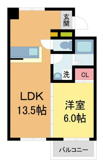 住吉ハイツ(1LDK/1階)の間取り写真