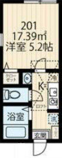 生田6丁目物件(1K/2階)の間取り写真