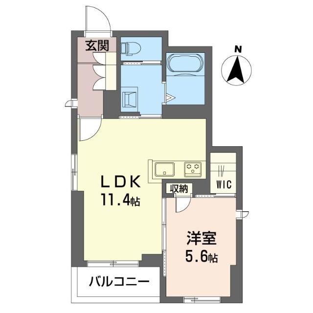 ジョイアークス横濱反町(1LDK/2階)の間取り写真