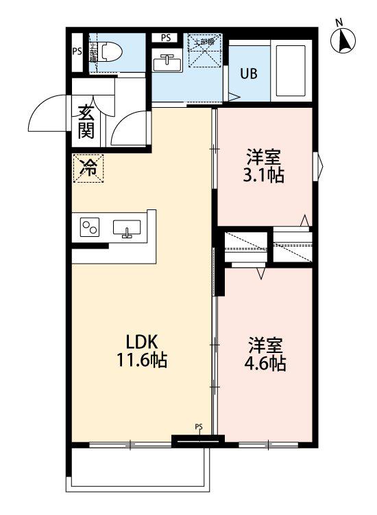 ROBOT HOME 指扇(2LDK/1階)の間取り写真