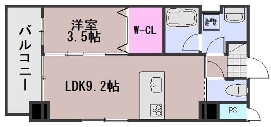 スカイガーデン春日町(1LDK/6階)の間取り写真