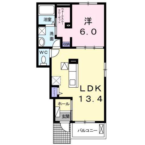 スプラン ドゥール II(1LDK/1階)の間取り写真