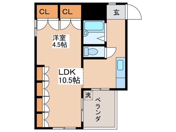 オガワコーポ(1LDK/2階)の間取り写真