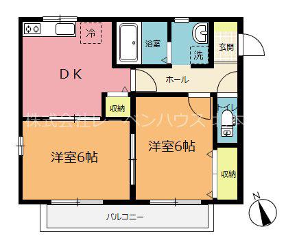 ハイツ清水I(2DK/2階)の間取り写真