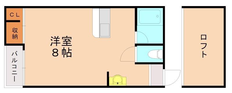 ユニックスII(ワンルーム/2階)の間取り写真