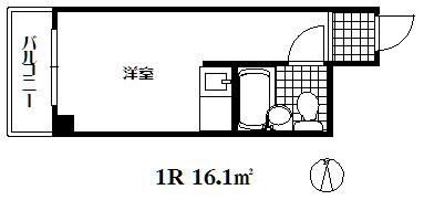 セントラルハイツ湊川(ワンルーム/4階)の間取り写真