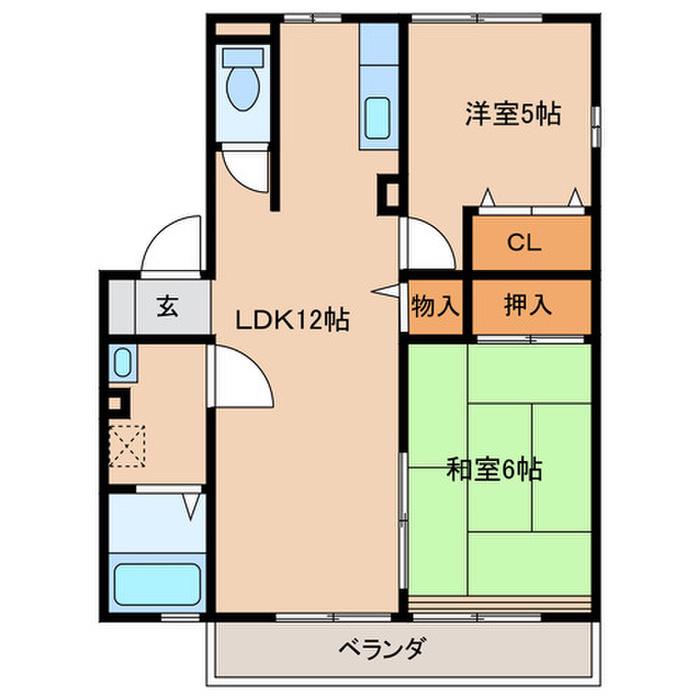 メゾンドレトアC棟D棟(2LDK/2階)の間取り写真