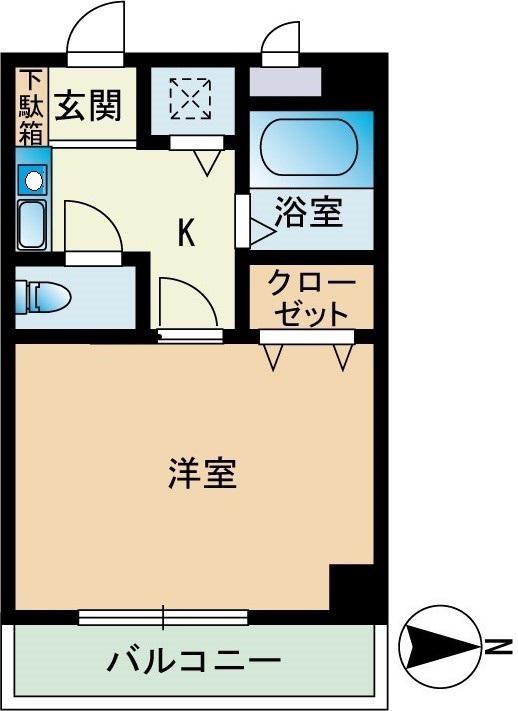 西新IGビレッジ(1K/4階)の間取り写真
