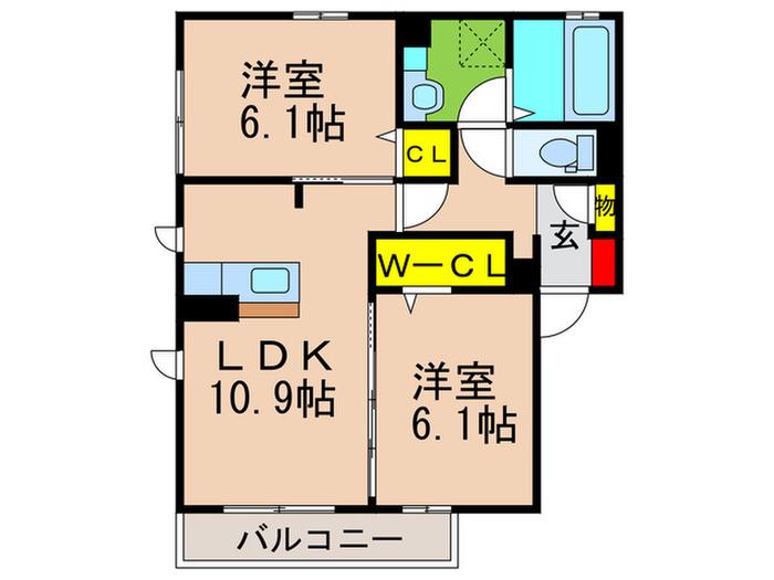 FAMILY EIGHT A棟(2LDK/2階)の間取り写真