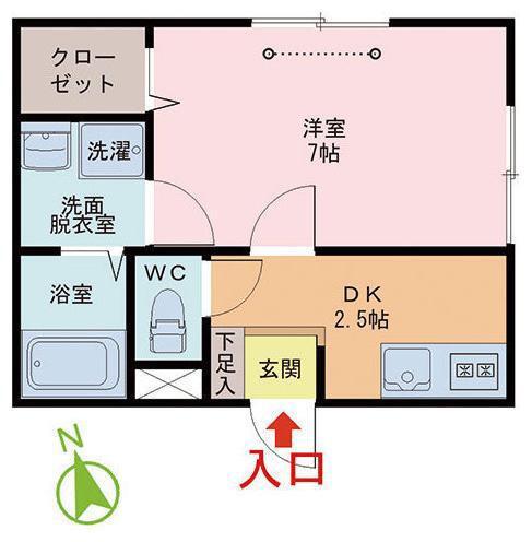 CENTINELA(1DK/2階)の間取り写真
