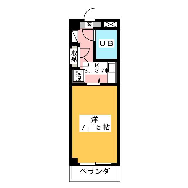 WARABIロイヤルマンション(1K/2階)の間取り写真