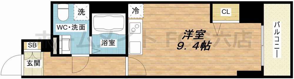 ドゥーエ玉造(ワンルーム/8階)の間取り写真