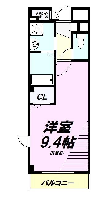 コモド プレッソ(ワンルーム/3階)の間取り写真