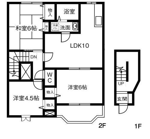 フレッサB(3LDK/2階)の間取り写真