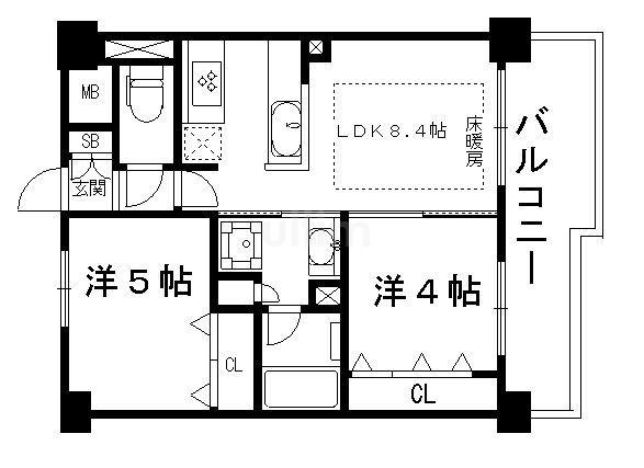 エステムプラザ京都河原町通IIレジデンシャル(1SLDK/10階)の間取り写真