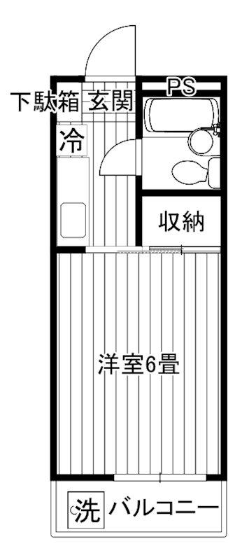 クレスト・スズ(1K/2階)の間取り写真