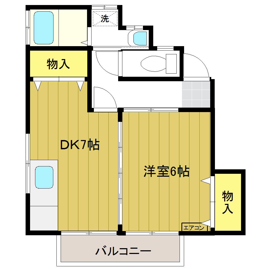 松森アパート(1DK/2階)の間取り写真