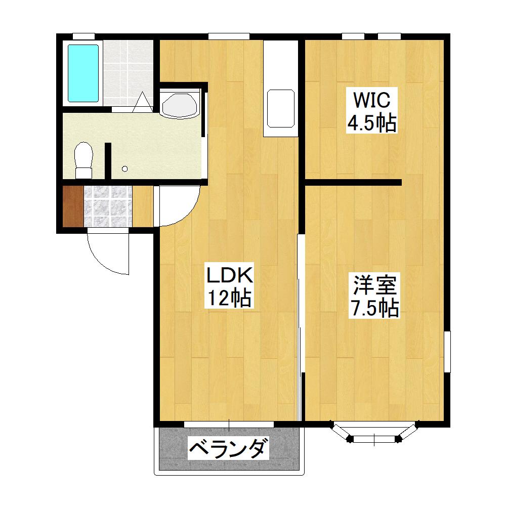 レジデンス金岡(1LDK/2階)の間取り写真