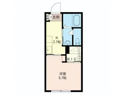 ブルージュHS(1K/2階)の間取り写真