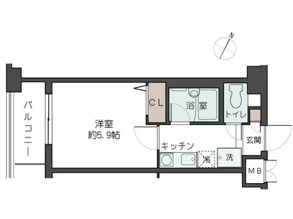 レジデンス篠原中町(1K/1階)の間取り写真
