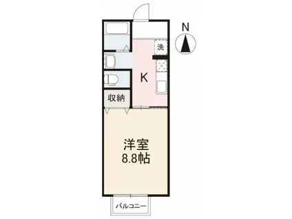 ヴィレッタ上原(1K/2階)の間取り写真