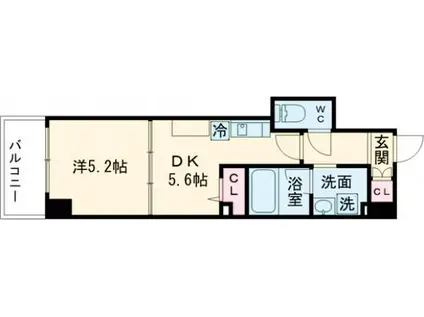 レニター小倉サンライズビュー(1DK/3階)の間取り写真