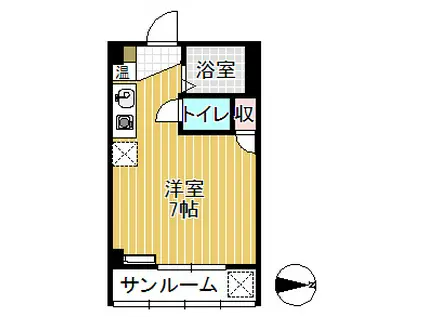 ラポ-ル五台(ワンルーム/1階)の間取り写真