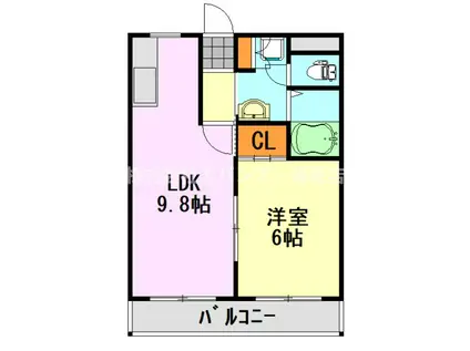 ファーレ秋元(1LDK/3階)の間取り写真