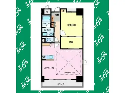 にしの台ヒルズ(1LDK/1階)の間取り写真