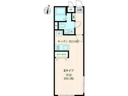 INFINA志村三丁目(ワンルーム/1階)の間取り写真